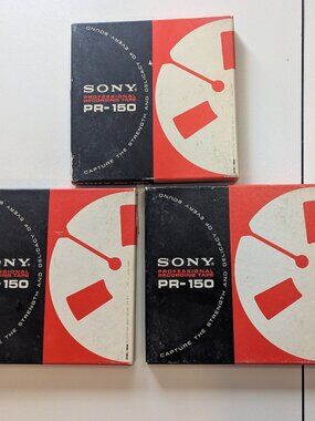 Lot of 3 Sony Professional Recording Tape PR-150 1800ft Each
